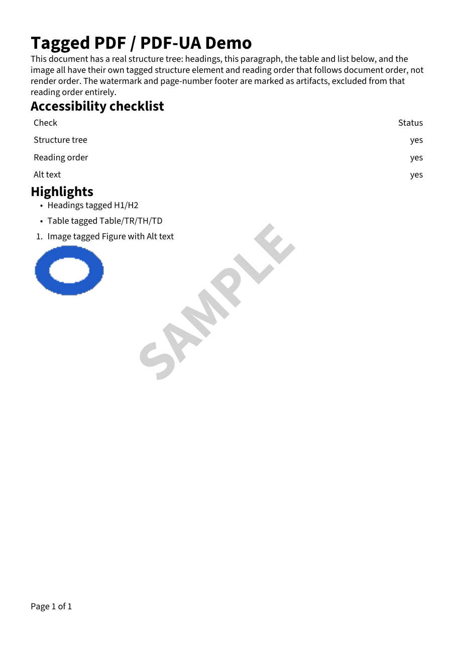 Page 1 of 1 of the rendered PDF